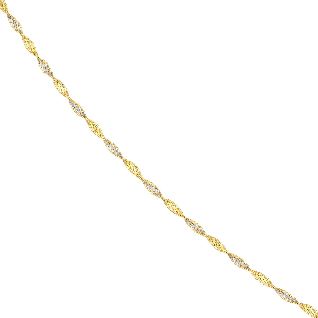 14K Yellow Gold 1.35mm Two-Tone Dorica Chain Necklace with Lobster Lock