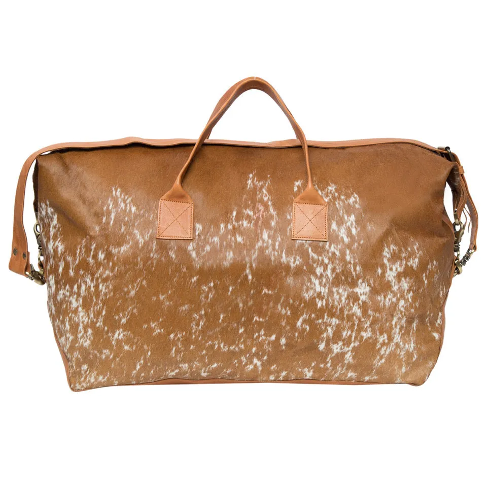 America Cowhide Duffle Overnight Bag