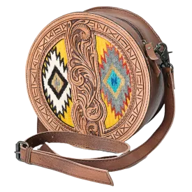 American Darling Ladies Handtooled Circular Saddle Blanket Crossbody Bag ADBG839B