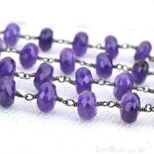 Amethyst Oxidized Wire Wrapped Beads Rosary Chains