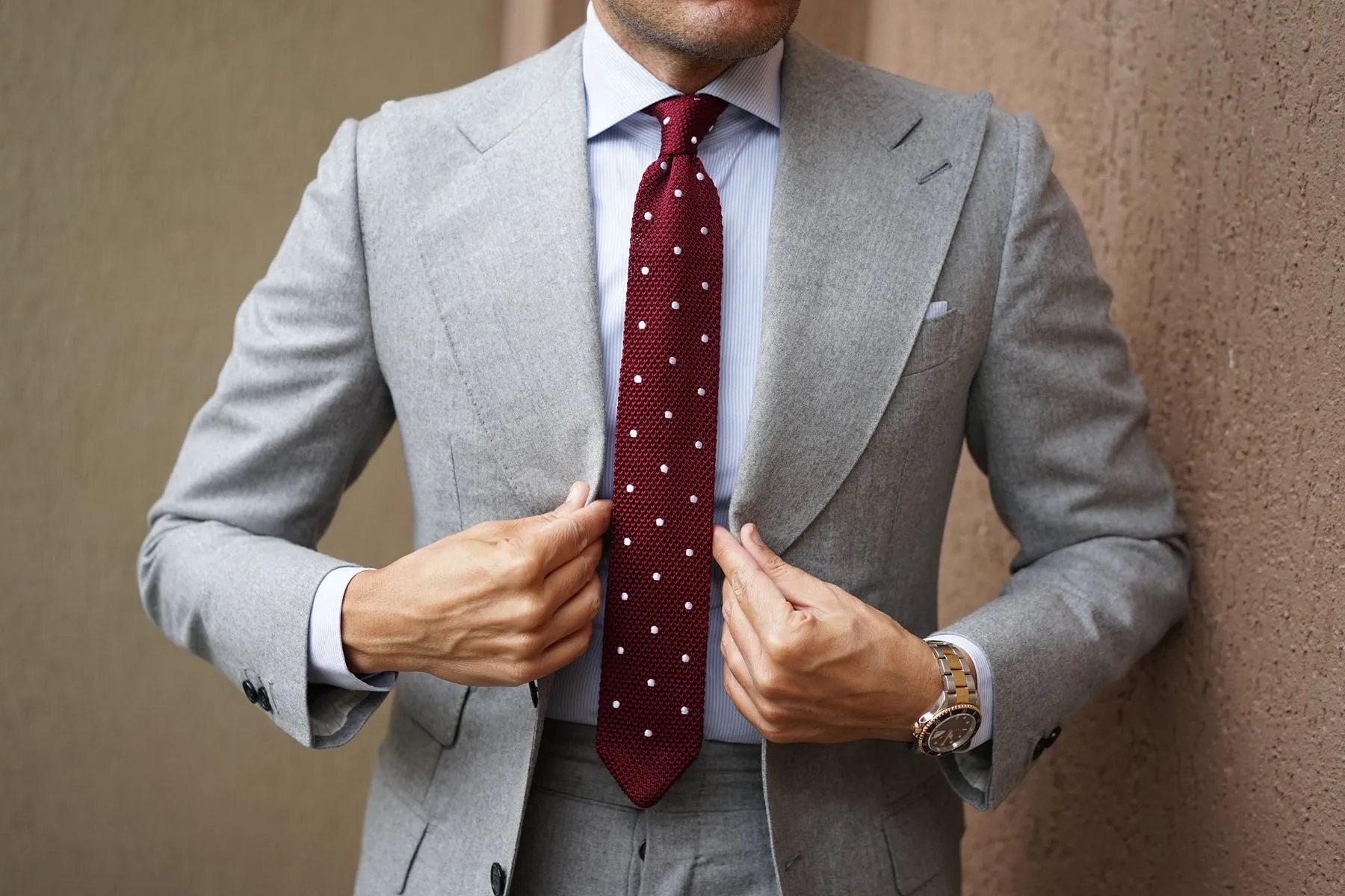 Barbados Burgundy Knitted Tie