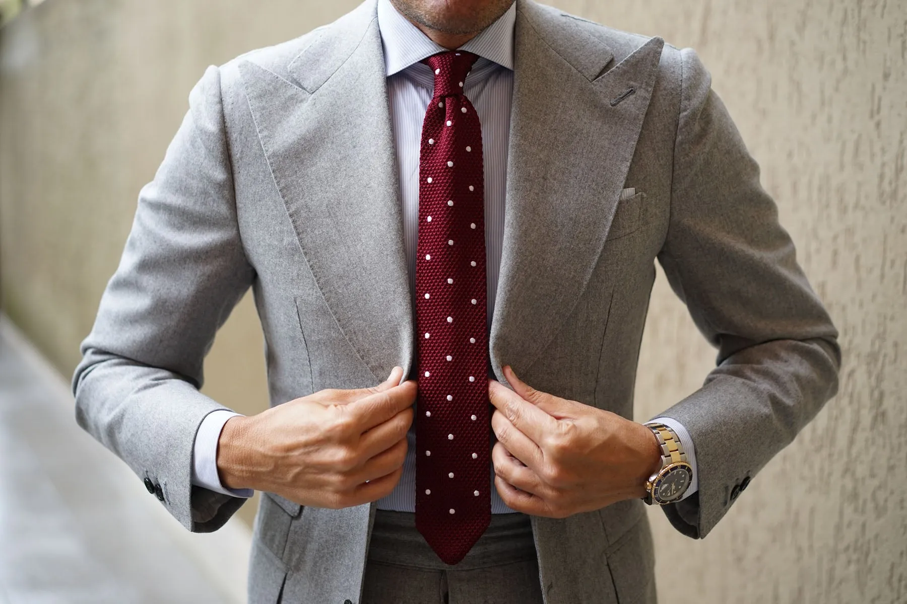 Barbados Burgundy Knitted Tie