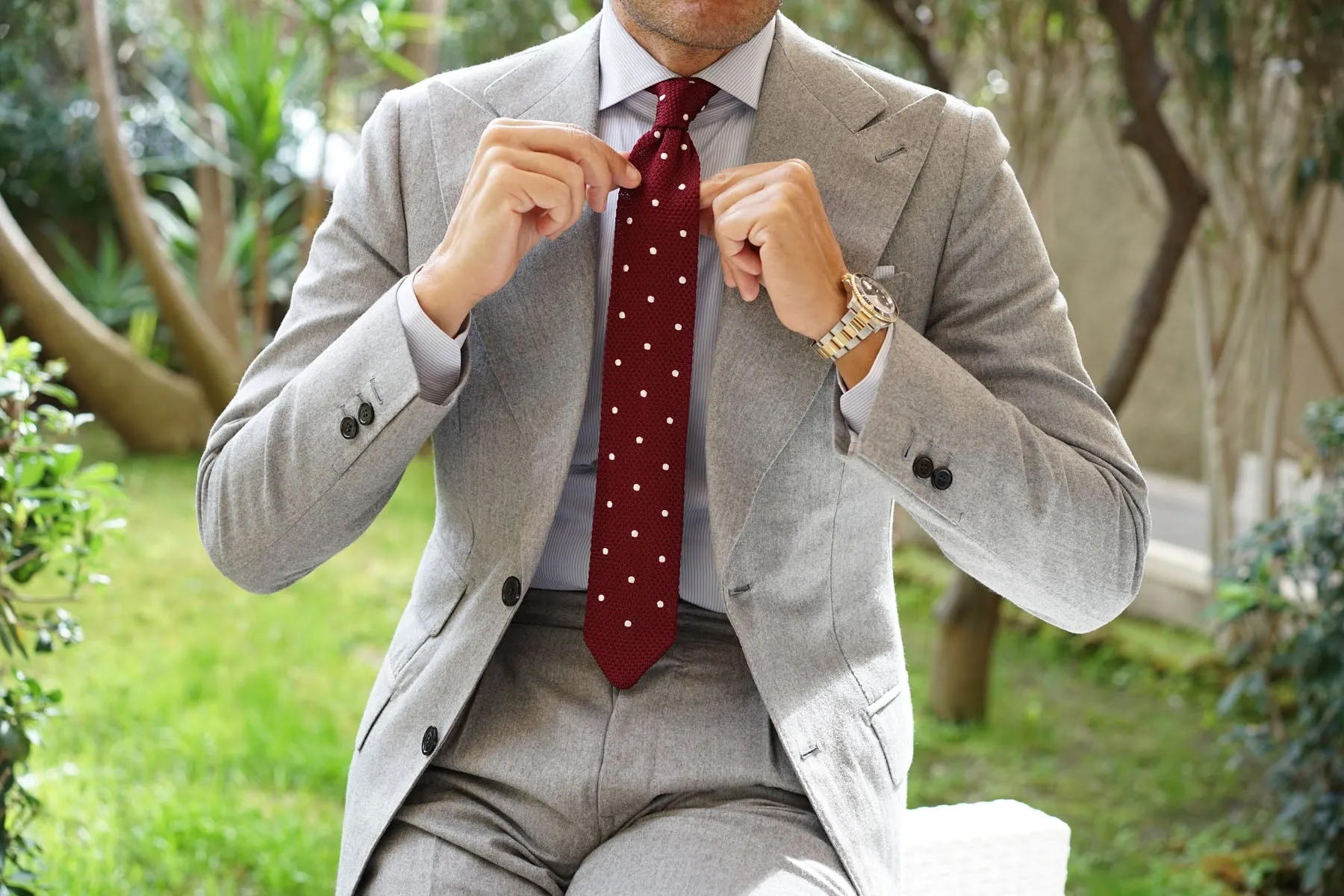 Barbados Burgundy Knitted Tie