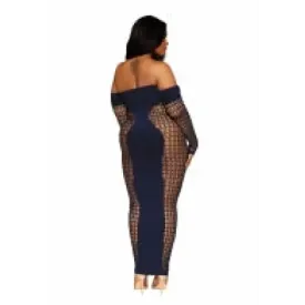 Bodystocking Gown W/ Opaque Front & Back Denim