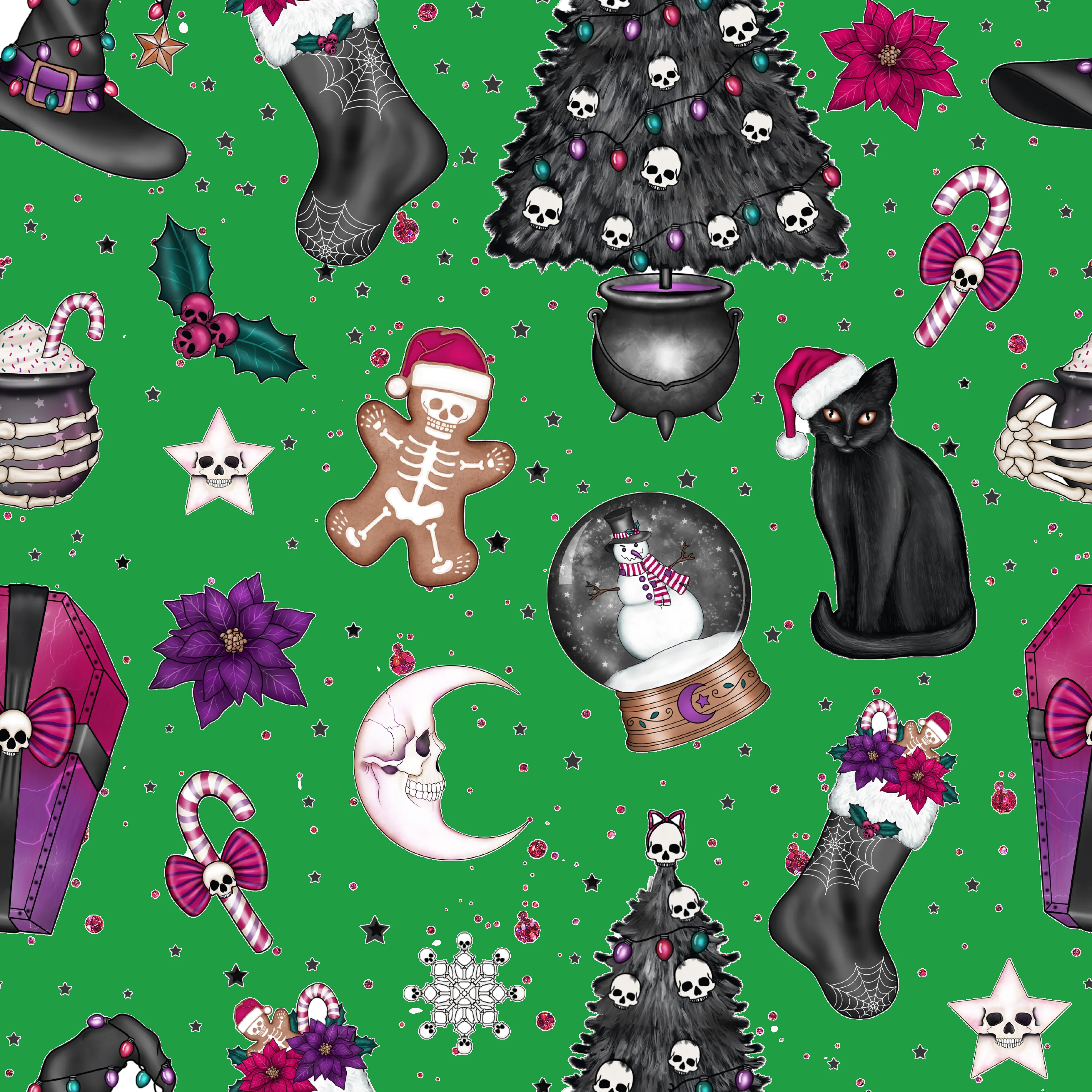 Creepy Christmas Mens Button Up