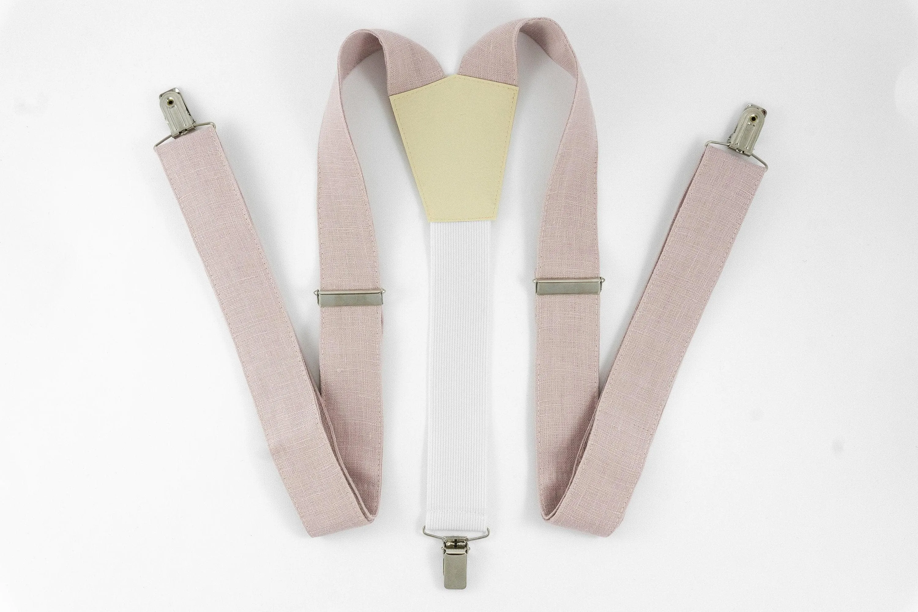 DUSTY ROSE linen suspenders Adjustable Y- Back Suspenders - ADULT Baby Boys Kids Children Mens Groom Page Boy Wedding