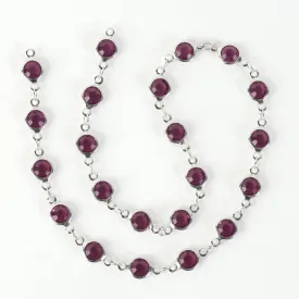 Estrellaª Linked Crystals Chain - Medium, Amethyst/Silver