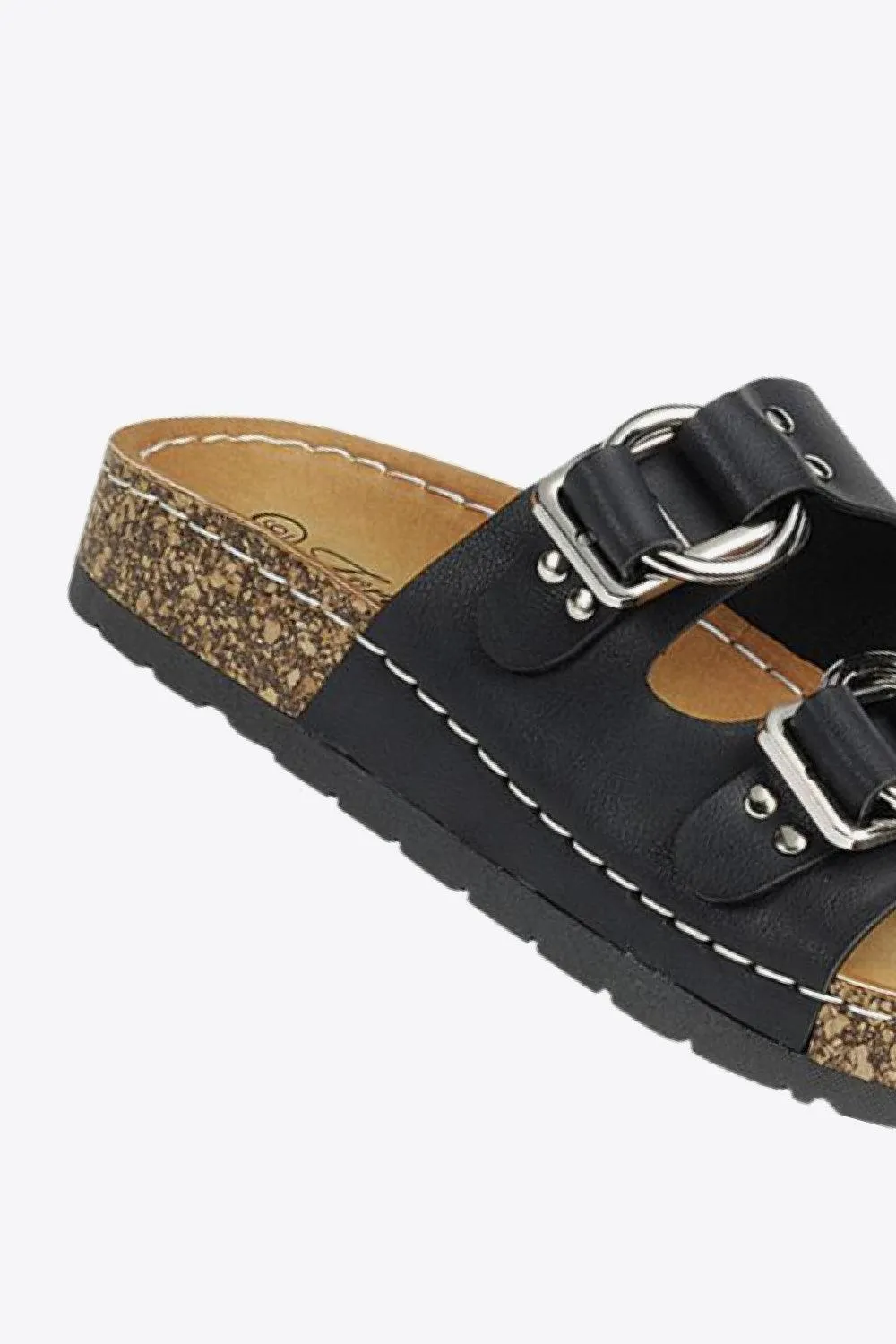 Forever Link Sitting Seaside Cork Buckle Slide Sandal