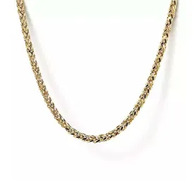 Gabriel & Co. 22-Inch Diamond-Cut Wheat Chain Necklace in 14K Yellow Gold