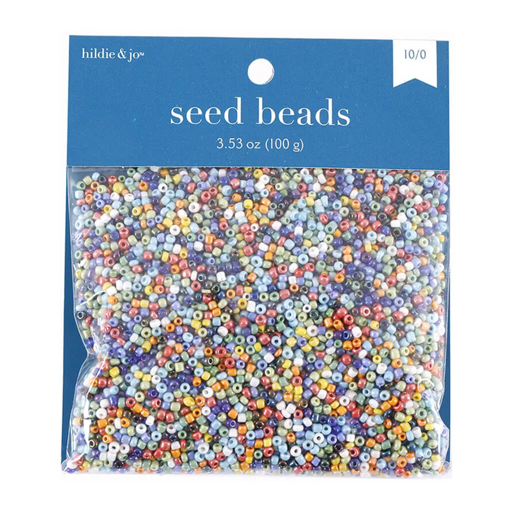 Glass Seed Beads - Opaque, Rainbow,3.53 oz