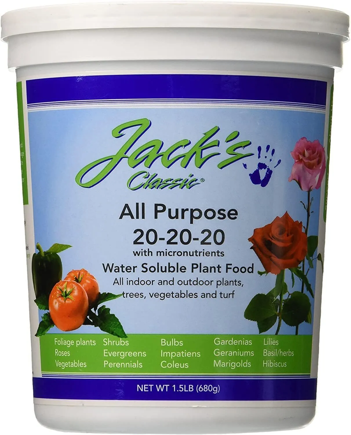 J R Peters Inc Jacks Classic 20-20-20 All Purpose Plant Food Fertilizer (Multi-Size)