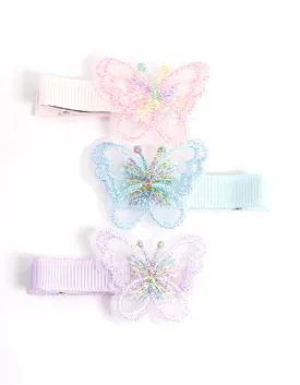 Kids Fabric Butterfly Clips Pack