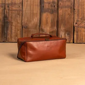 Kingsley Heath Angled Handle Toiletry Bag Tan