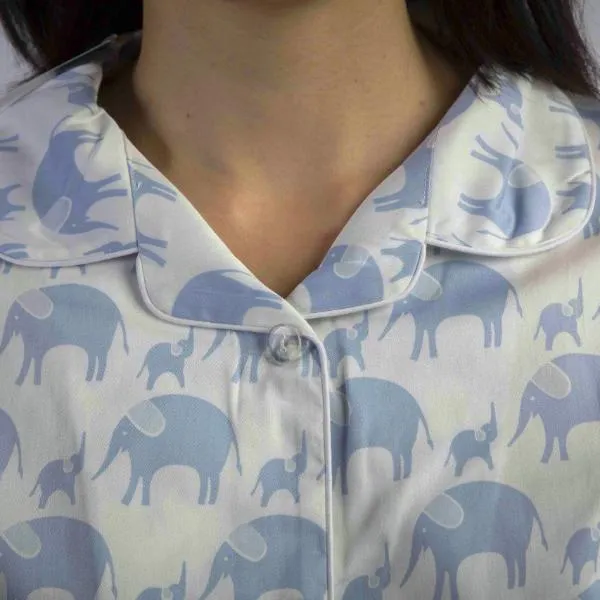 Ladies  Short Sleeve Pyjamas Tops in Simple luxury Elephants