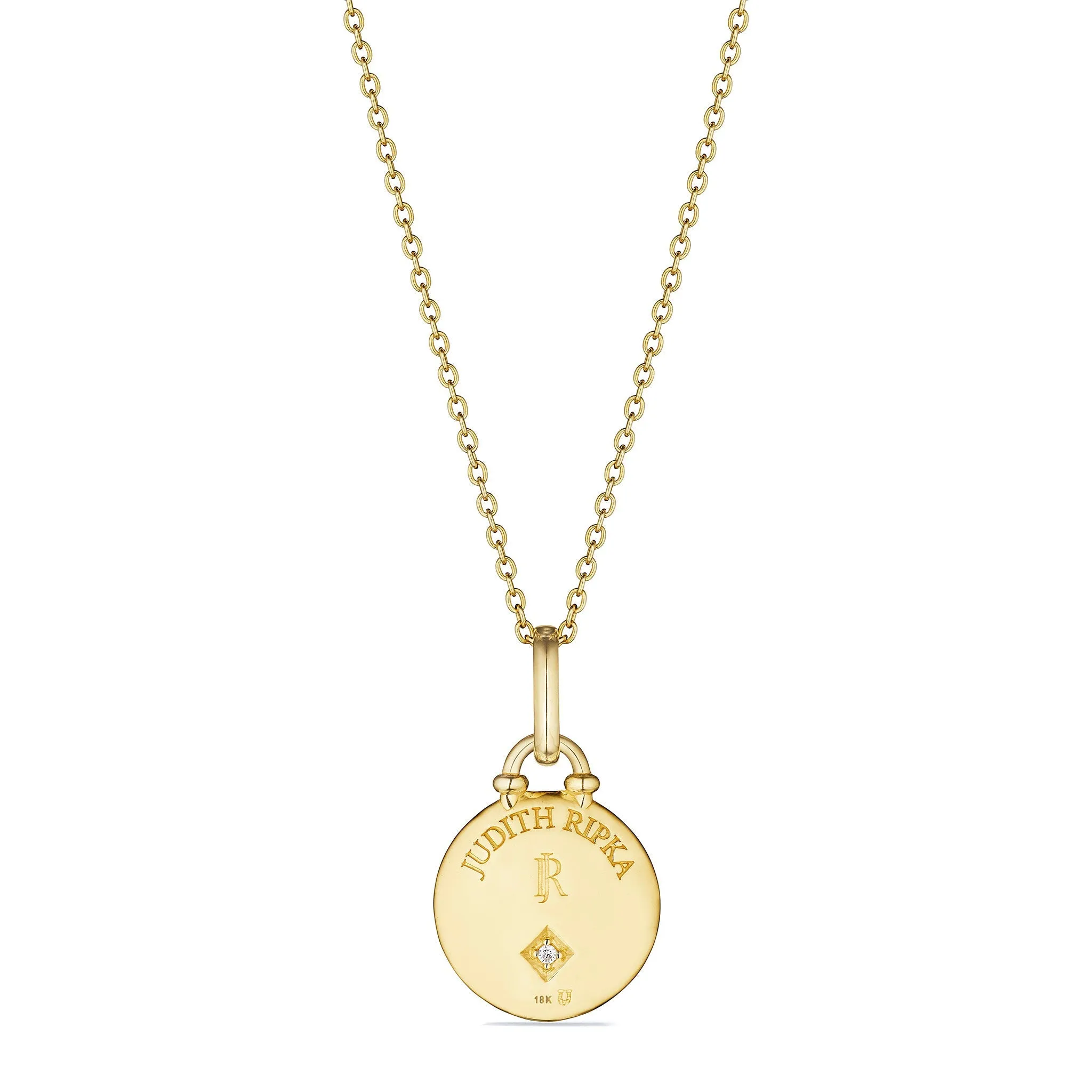 Little Luxuries Daisy Medallion Necklace with Diamonds in 18K