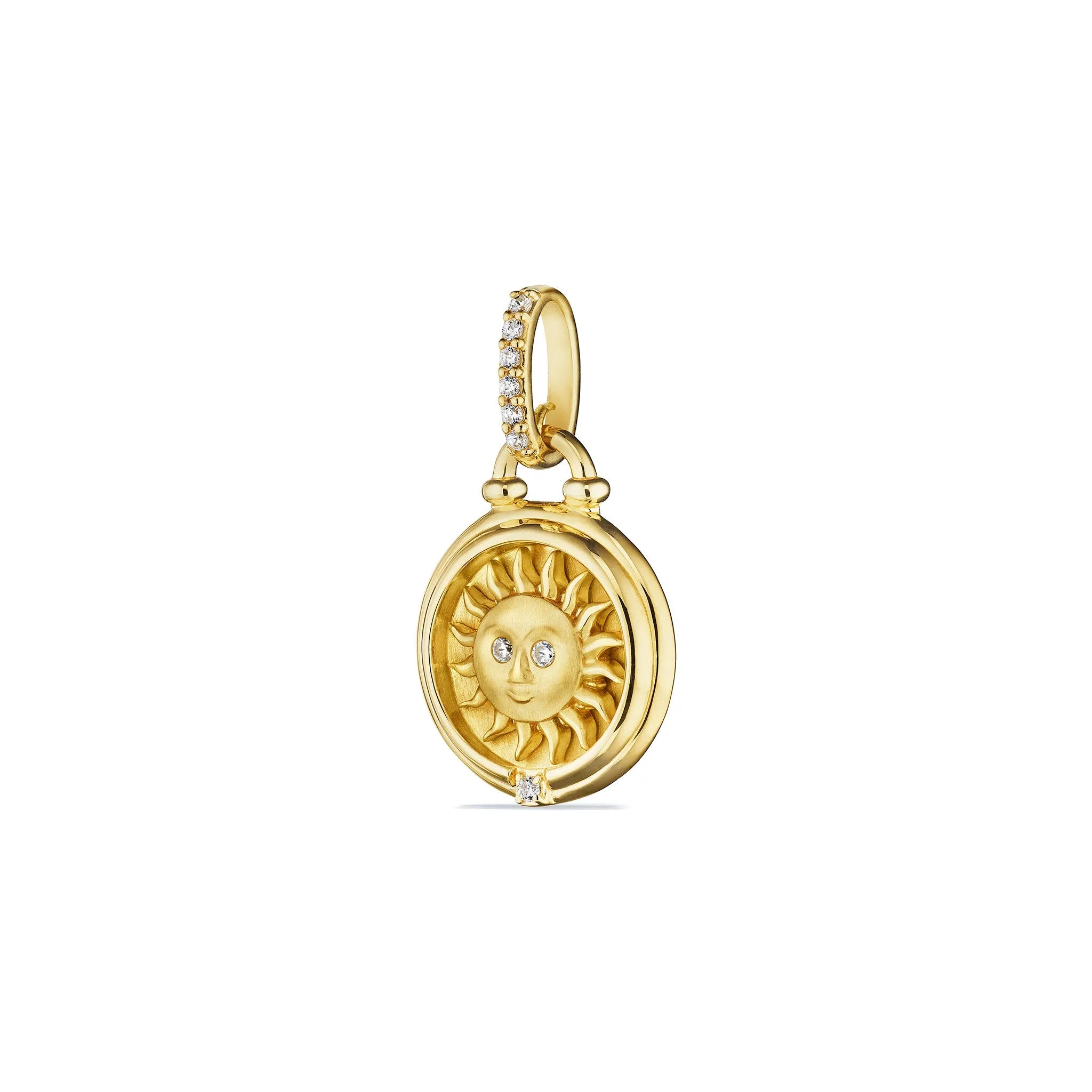 Little Luxuries Sun Medallion with Diamonds in 18K