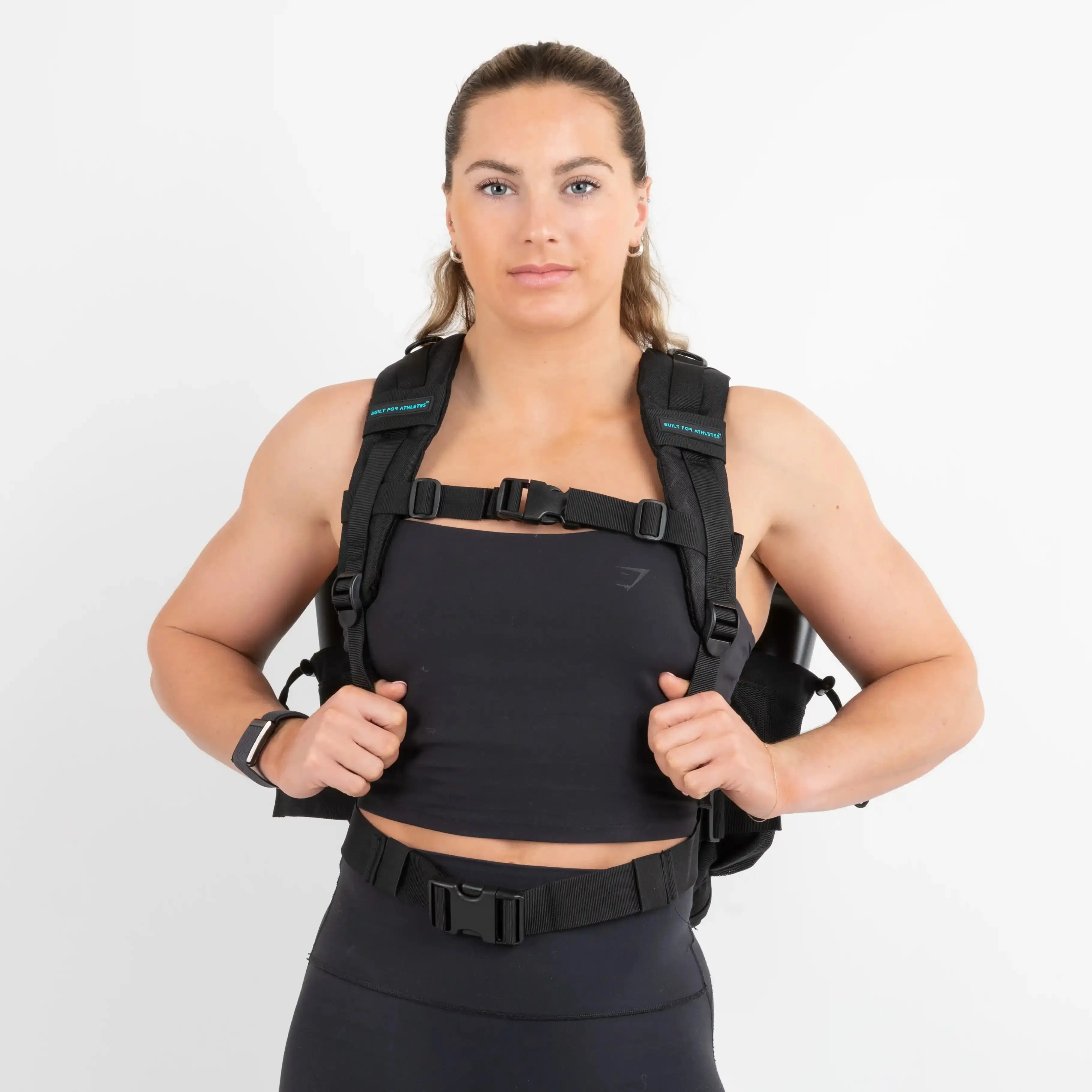 Medium Black & Aqua Gym Backpack