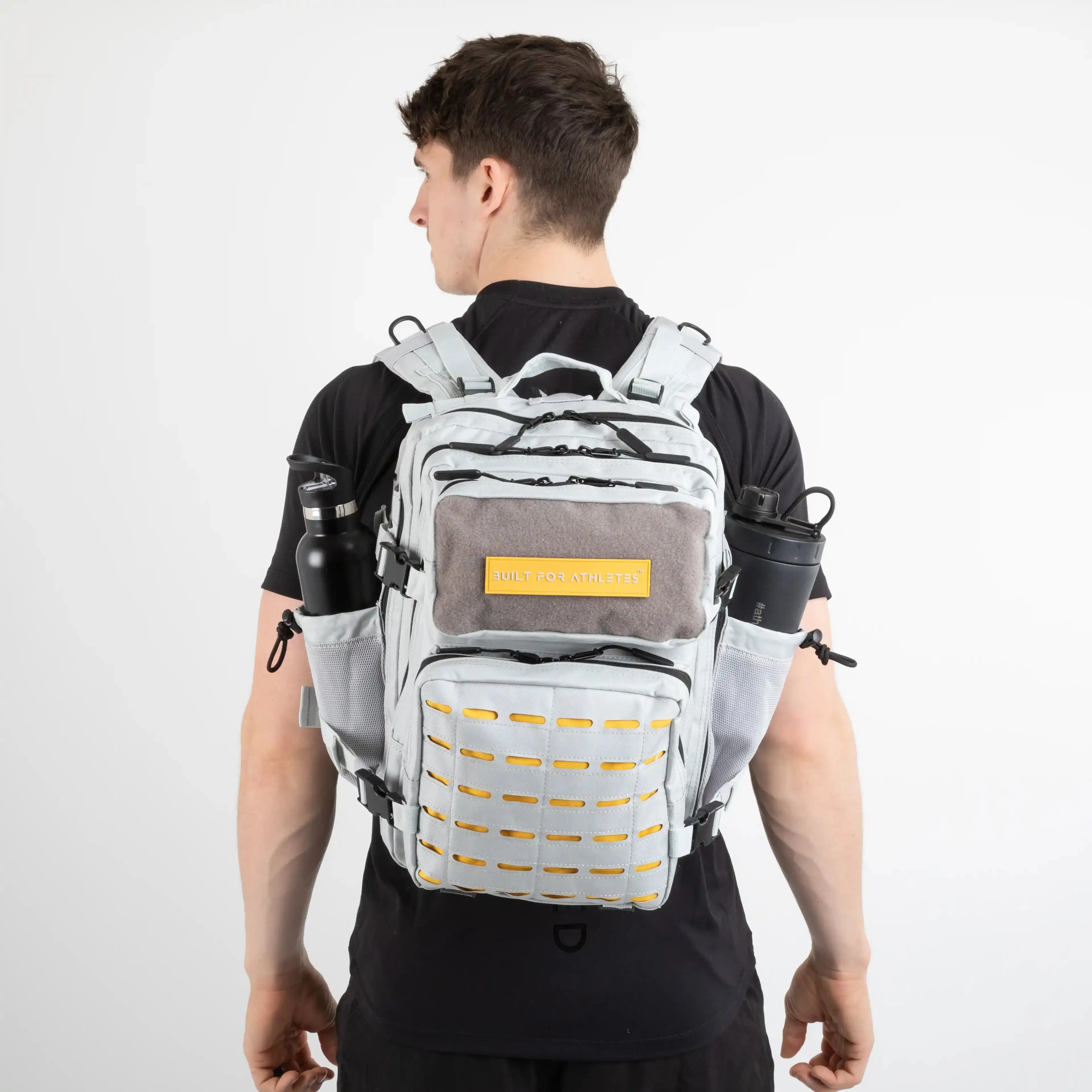 Medium Grey & Yellow Gym Backpack