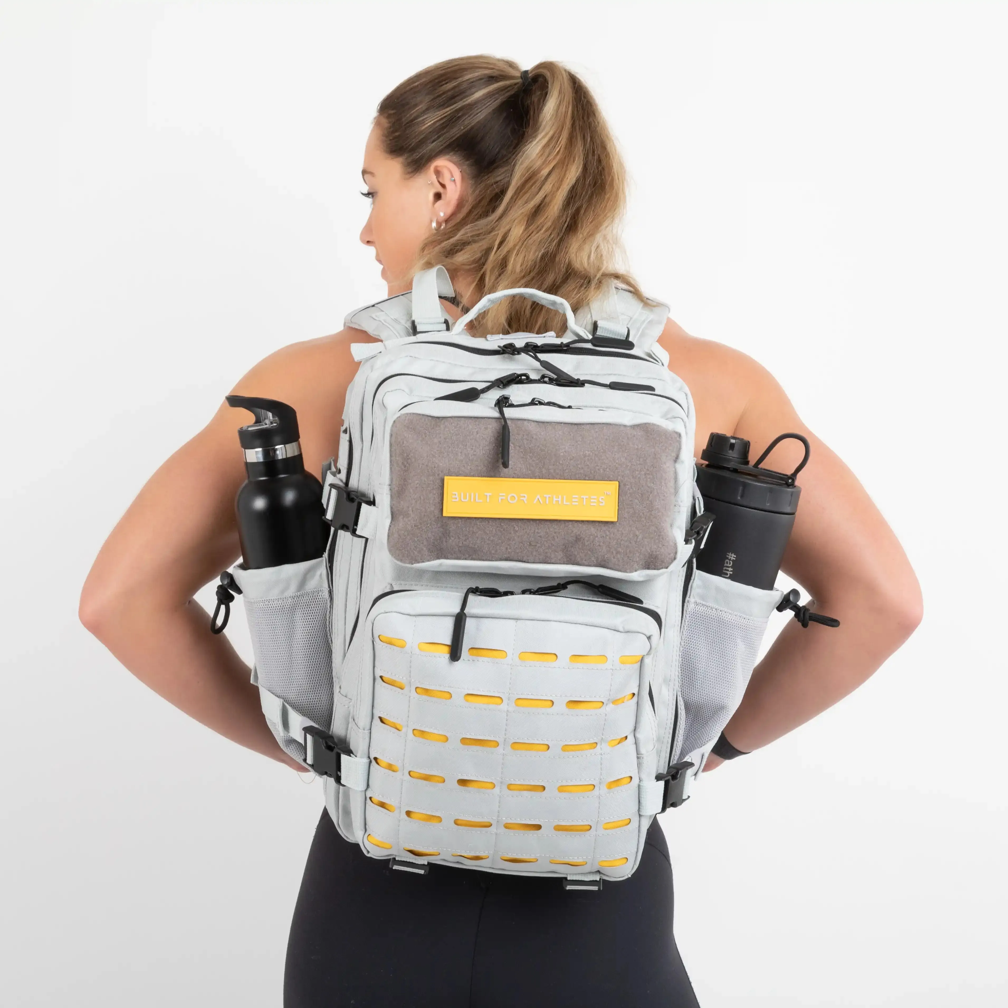 Medium Grey & Yellow Gym Backpack