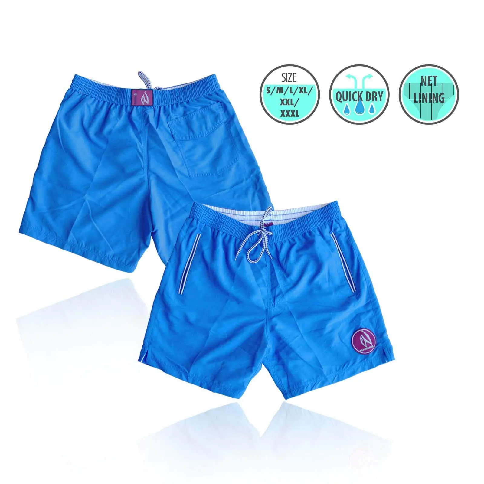 Mens Swim Beach Shorts Ocean Blue BHACAPBS3