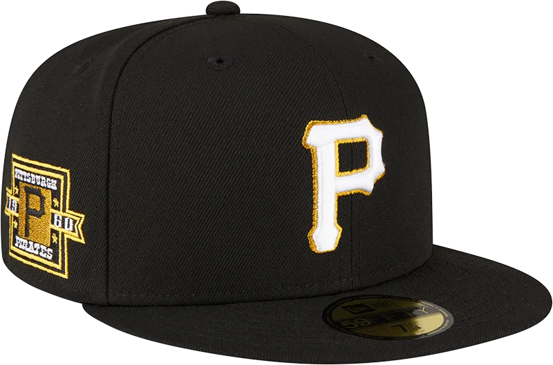 NEW ERA PITTSBURGH PIRATES METALLIC LOGO 1960 SIDE PATCH 59FIFTY FITTED