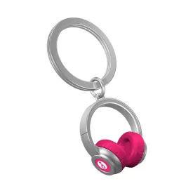 Pink Headphones Keyring