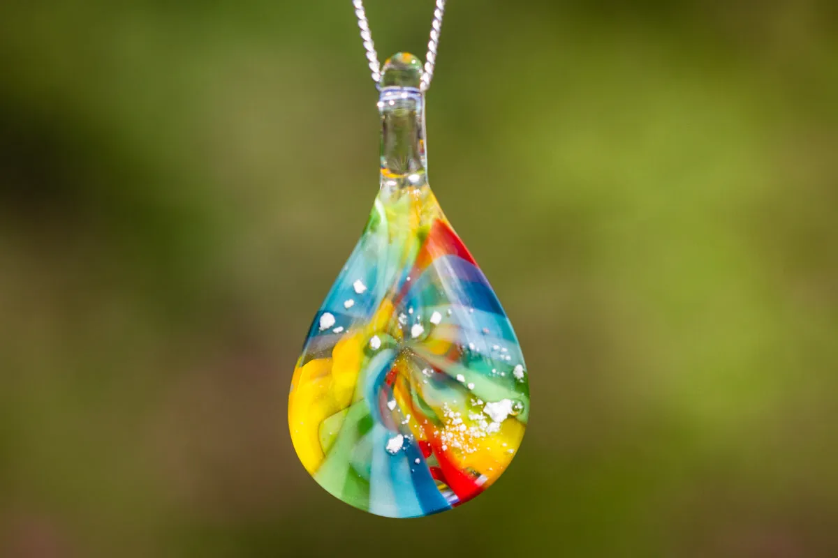 Rainbow Twist Pendant with Cremation Ash