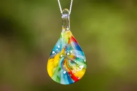 Rainbow Twist Pendant with Cremation Ash