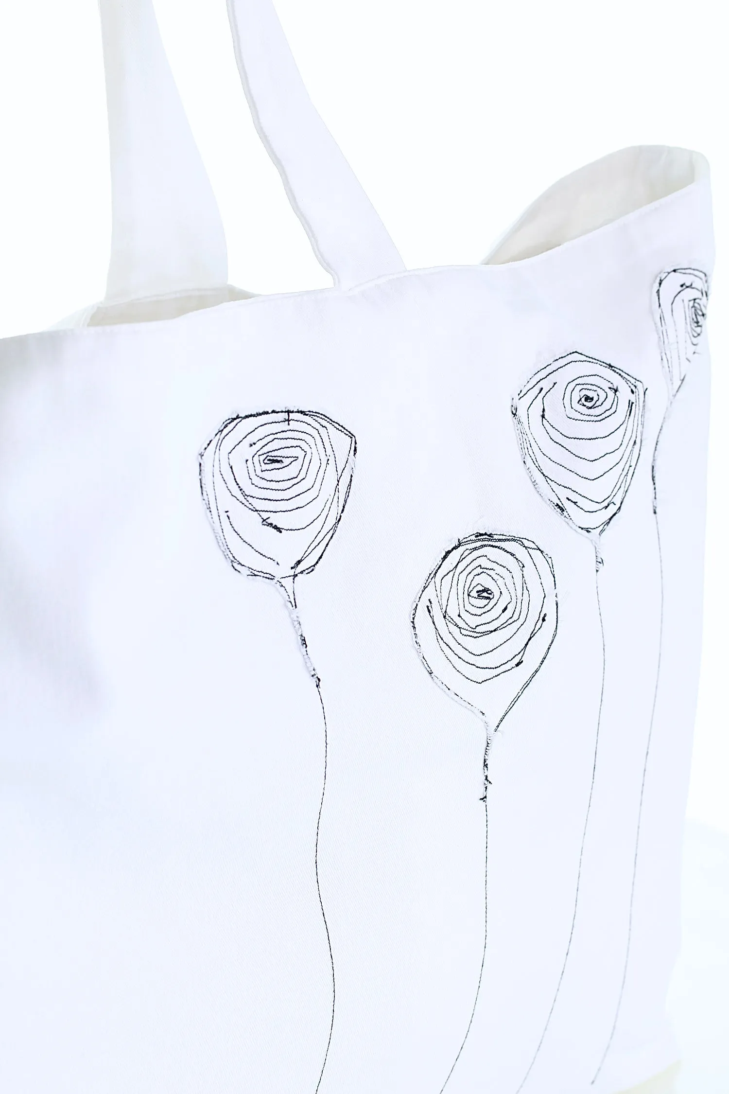 Reversible Unibag in White with Floral Appliqué