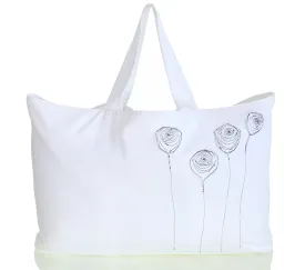 Reversible Unibag in White with Floral Appliqué