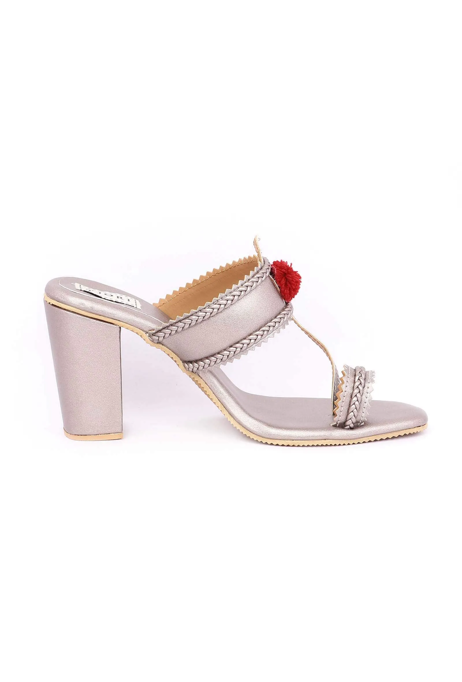 Silver Cruelty-Free Leather Heeled Sandals