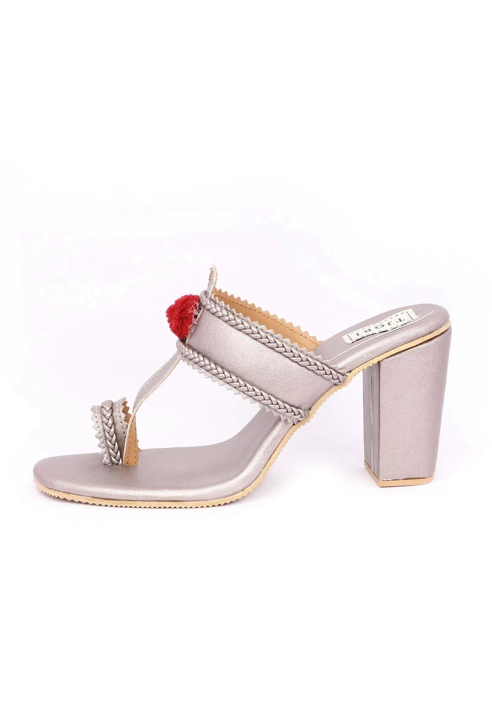 Silver Cruelty-Free Leather Heeled Sandals