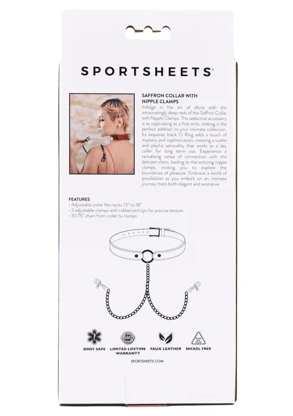 Sportsheets Saffron Collar with Nipple Clamps