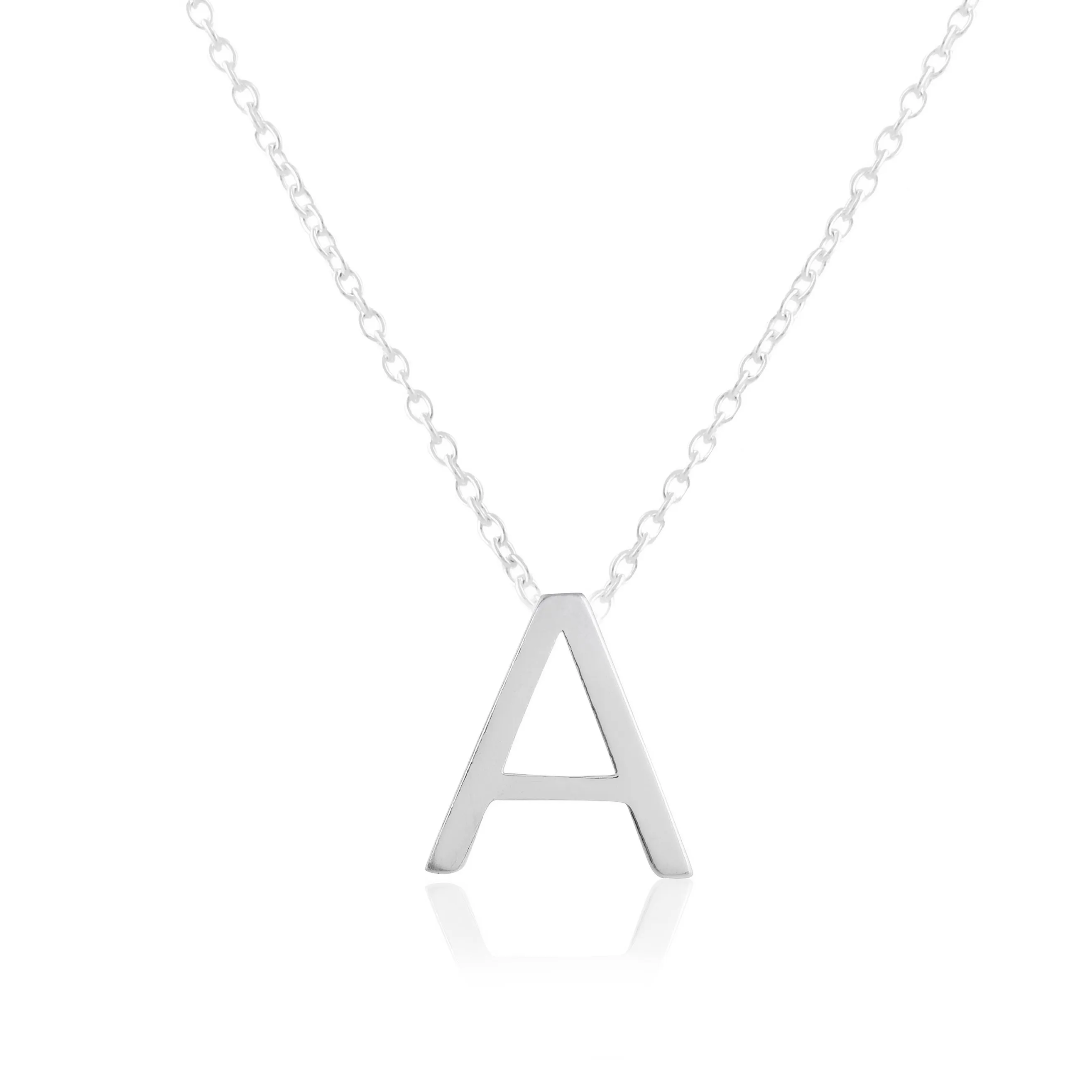 Sterling 925 silver Initials Alphabets A Pendants with chain | Jewellery Gift for Women & Girls | With Certificate of Authenticity and 925 Stamp | 6 Month Warranty*