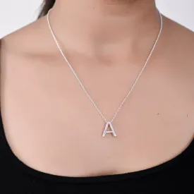 Sterling 925 silver Initials Alphabets A Pendants with chain | Jewellery Gift for Women & Girls | With Certificate of Authenticity and 925 Stamp | 6 Month Warranty*