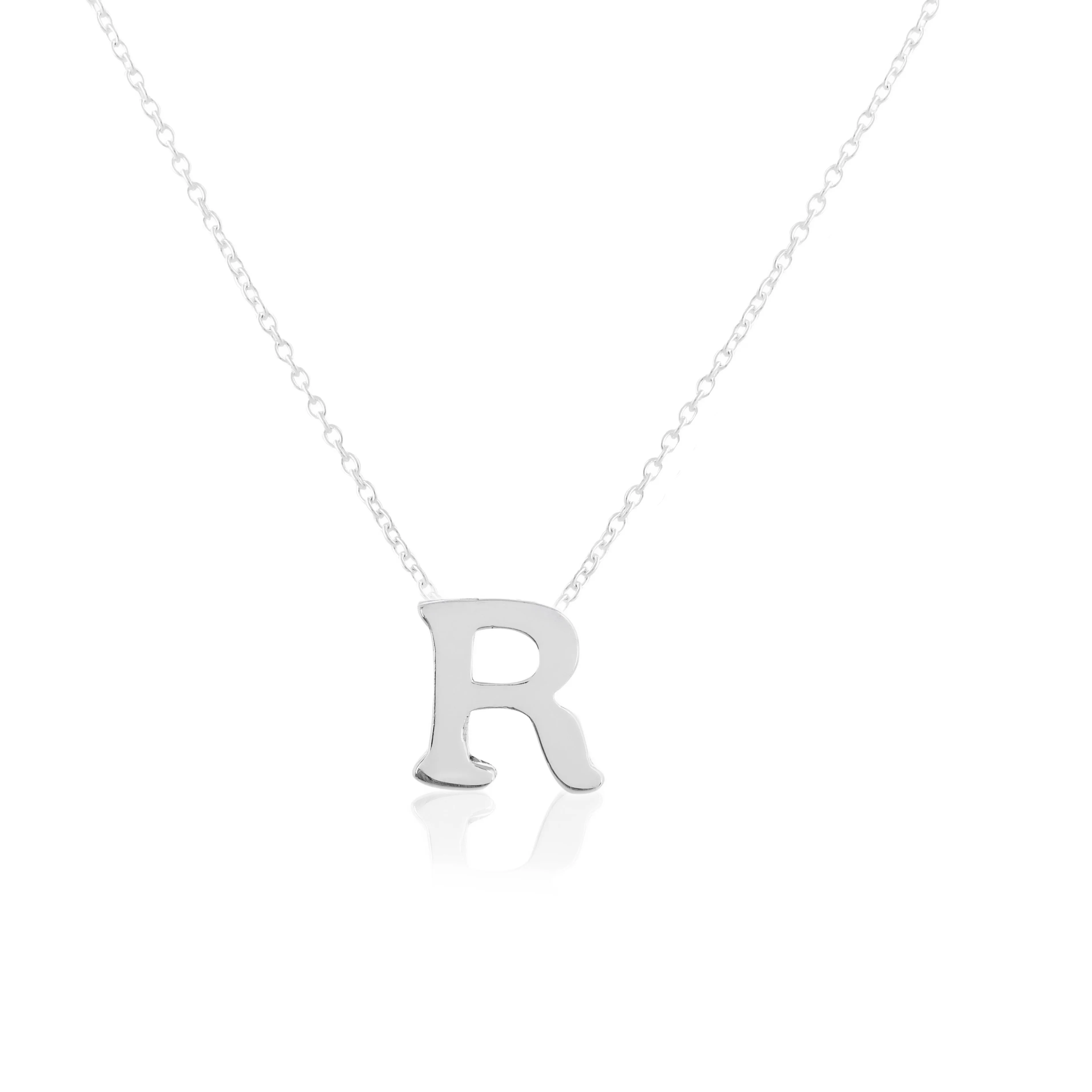 Sterling 925 silver Initials Alphabets R Pendants with chain | Jewellery Gift for Women & Girls | With Certificate of Authenticity and 925 Stamp | 6 Month Warranty*