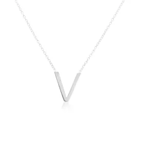 Sterling 925 silver Initials Alphabets V Pendants with chain | Jewellery Gift for Women & Girls | With Certificate of Authenticity and 925 Stamp | 6 Month Warranty*