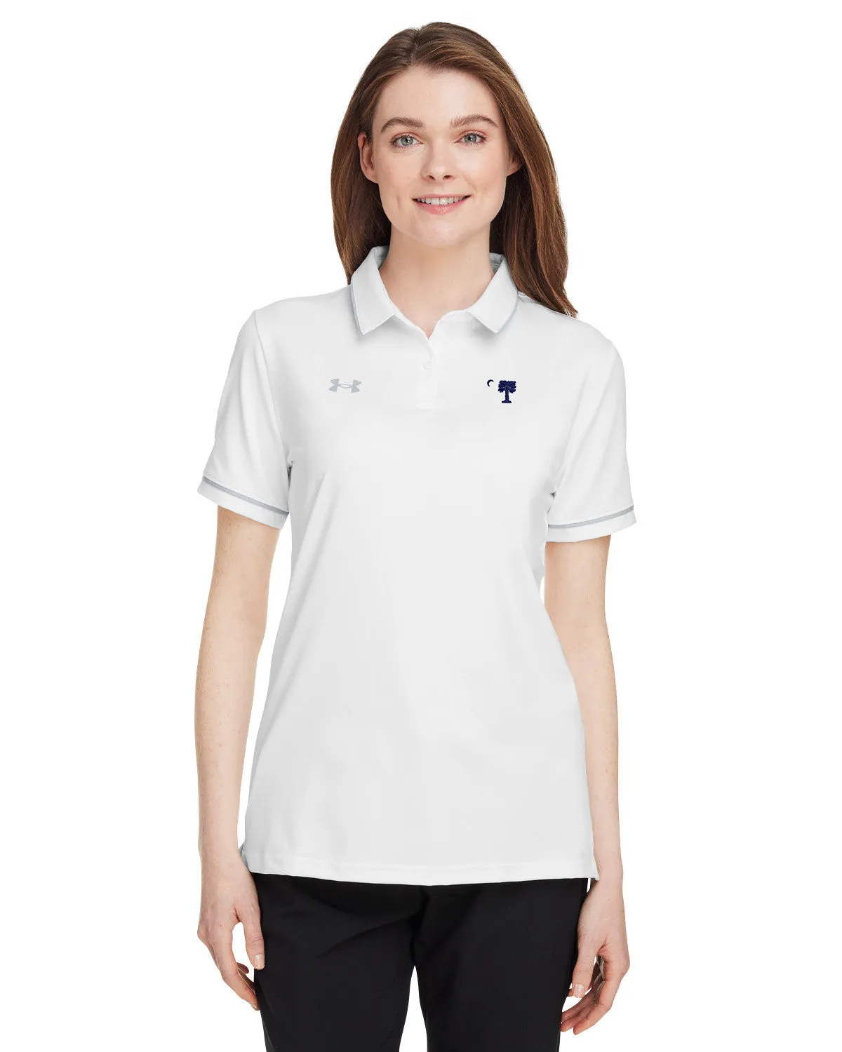 The Citadel, Big Red Under Armour Ladies' Tipped Teams Performance Polo