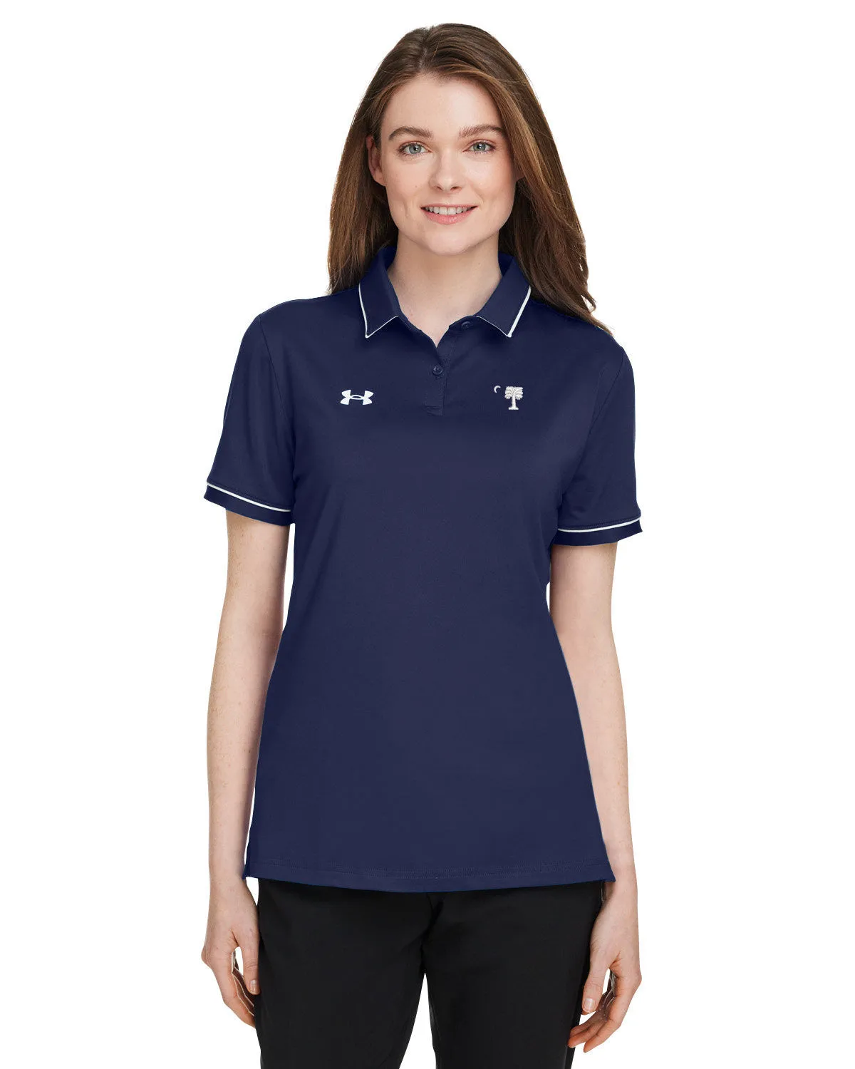 The Citadel, Big Red Under Armour Ladies' Tipped Teams Performance Polo