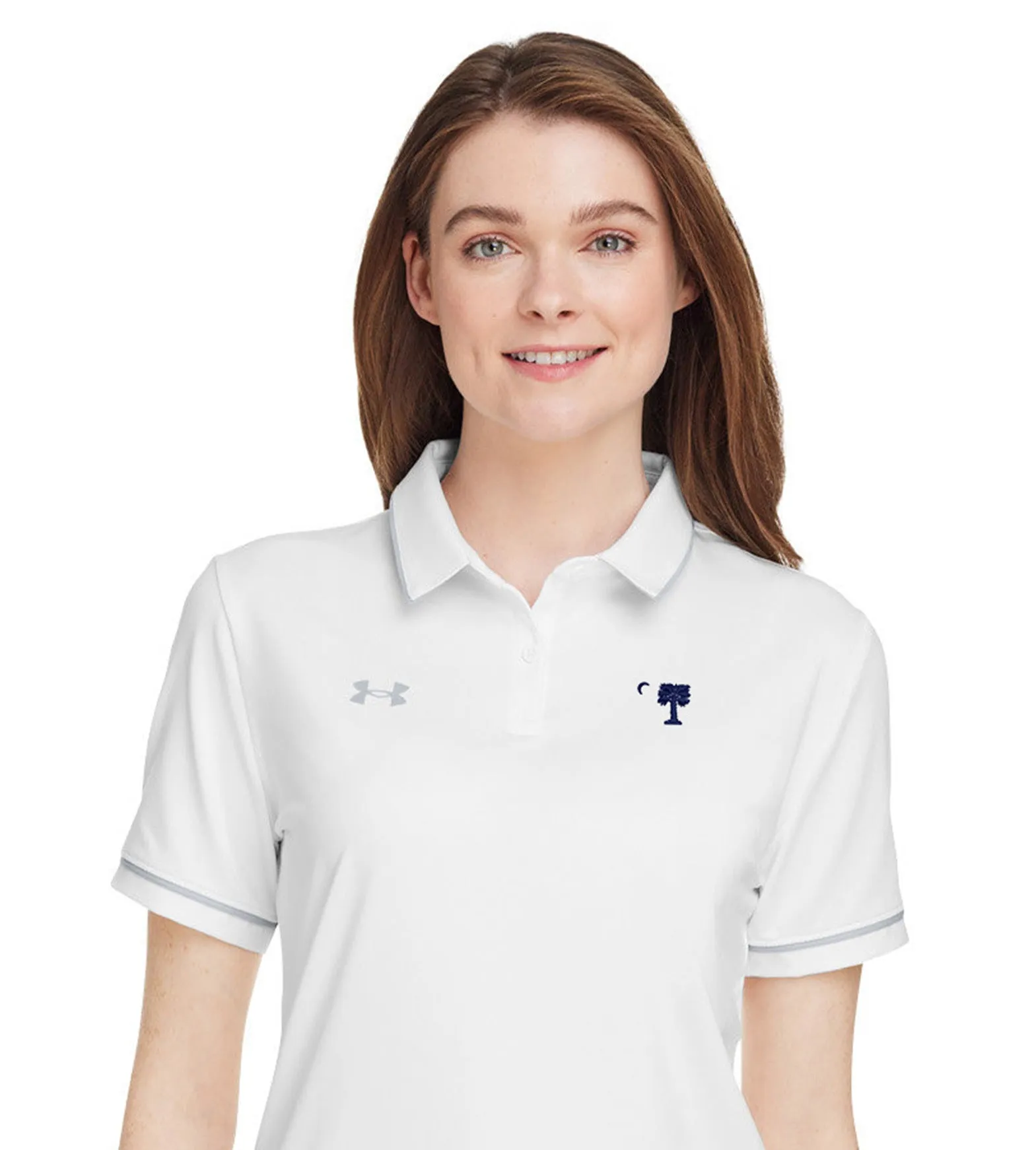 The Citadel, Big Red Under Armour Ladies' Tipped Teams Performance Polo