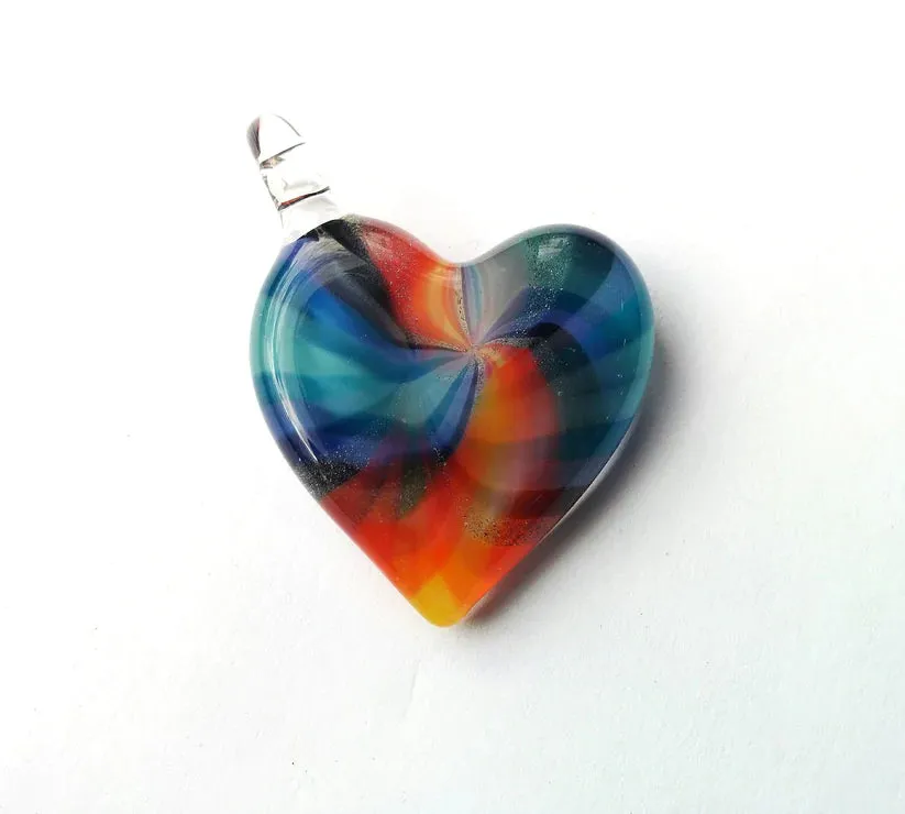 Tie Dye Pendant with Cremation Ash