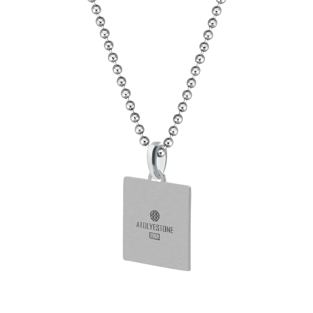 Tiger Square Pendant in Silver (Pendant Only)