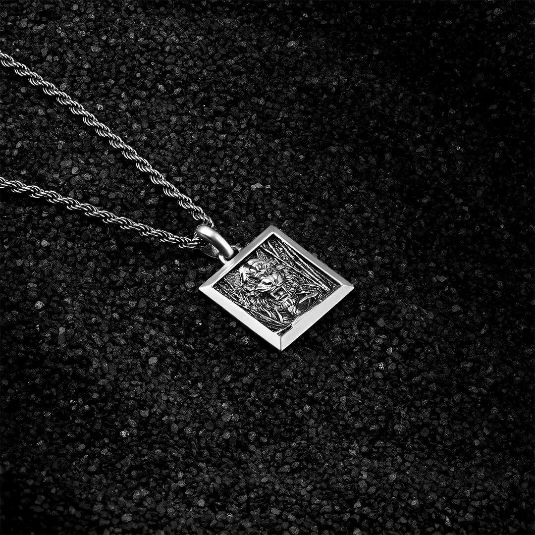 Tiger Square Pendant in Silver (Pendant Only)