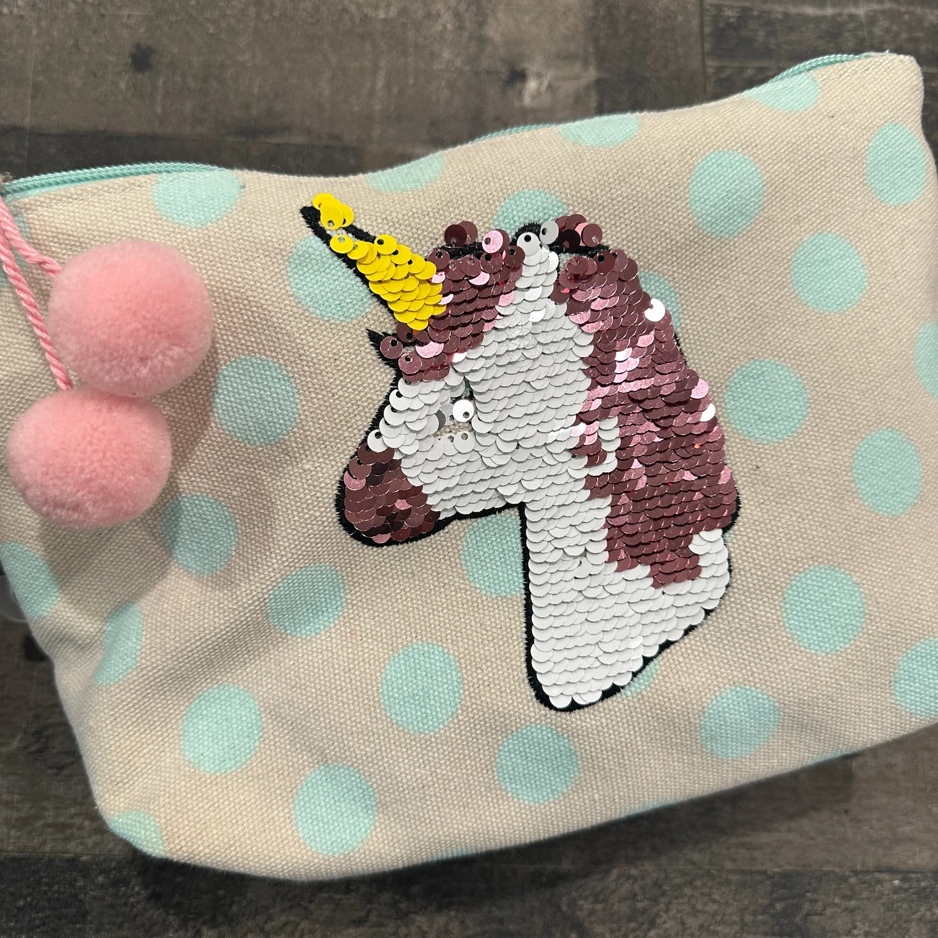 Unicorn Sequin Flip Cosmetic Bag/Pouch